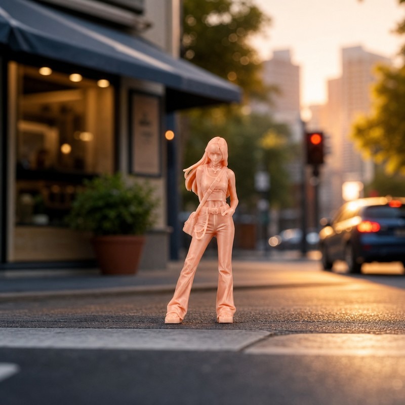 モダンなストリートスタイルのミニチュアガールフィギュアセット - Street Fashion Pose のレビューと価格