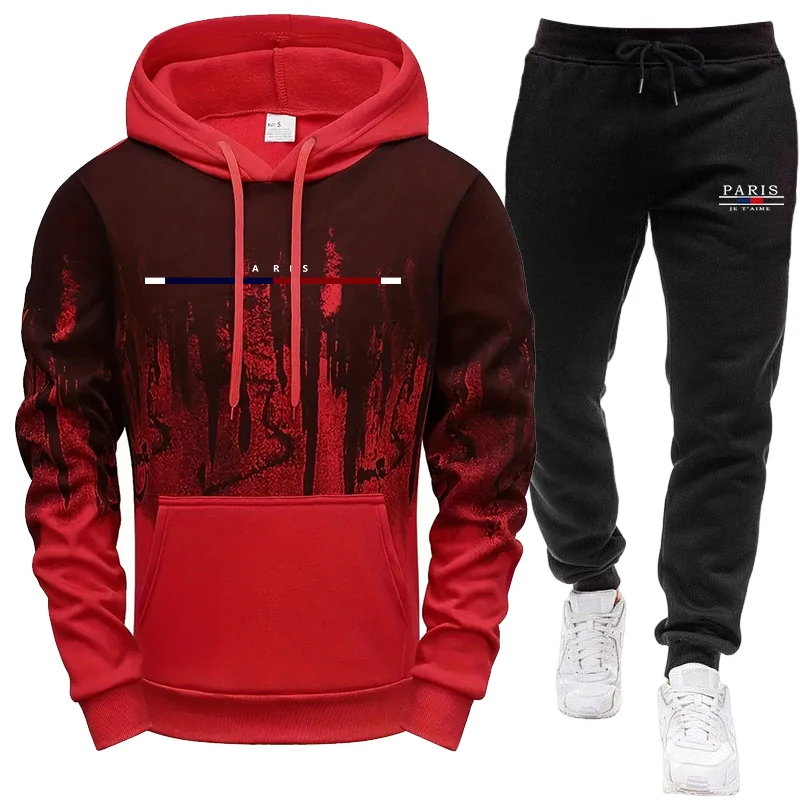 メンズセット/フーディー/パンツ 秋冬 フード付きスウェット - Street Fashion Art のレビューと価格