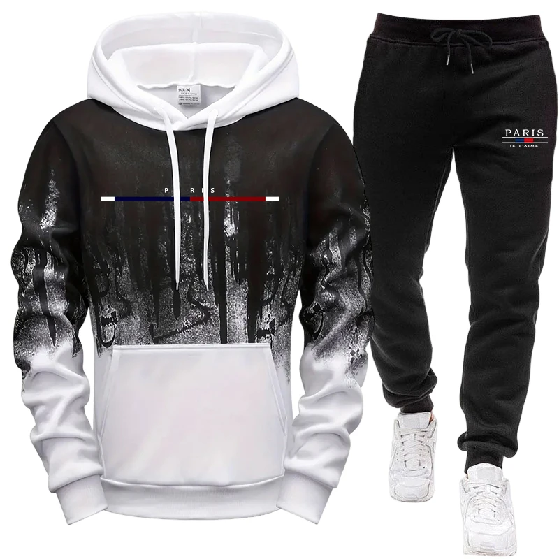 メンズセット/フーディー/パンツ 秋冬 フード付きスウェット - Street Fashion Art のレビューと価格