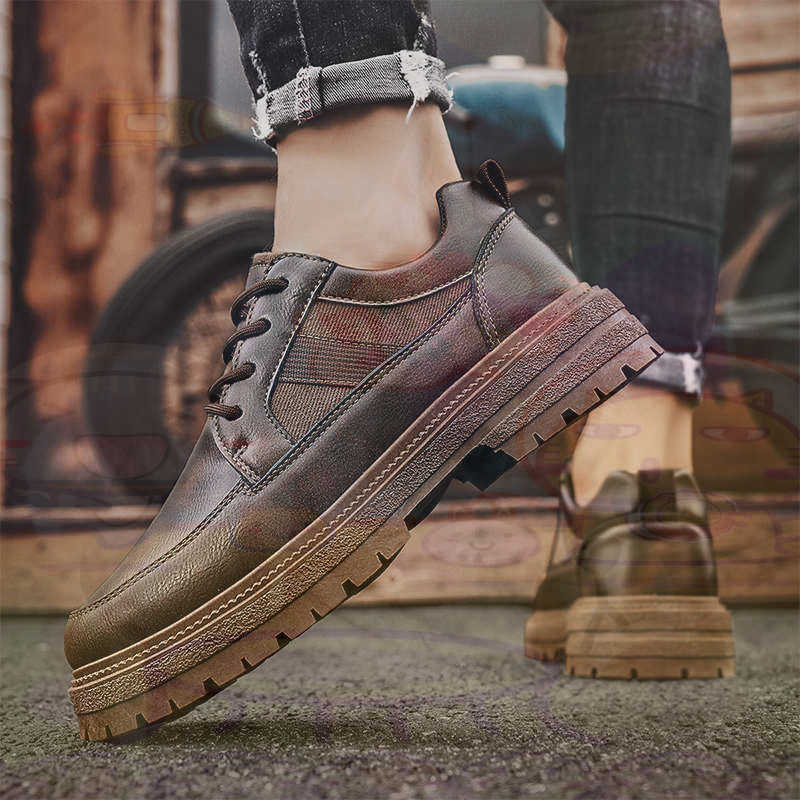 ダーク天然皮革ファッショントレーナーテニスメンズスニーカーフ - Street Fashion In Vietnam のレビューと価格