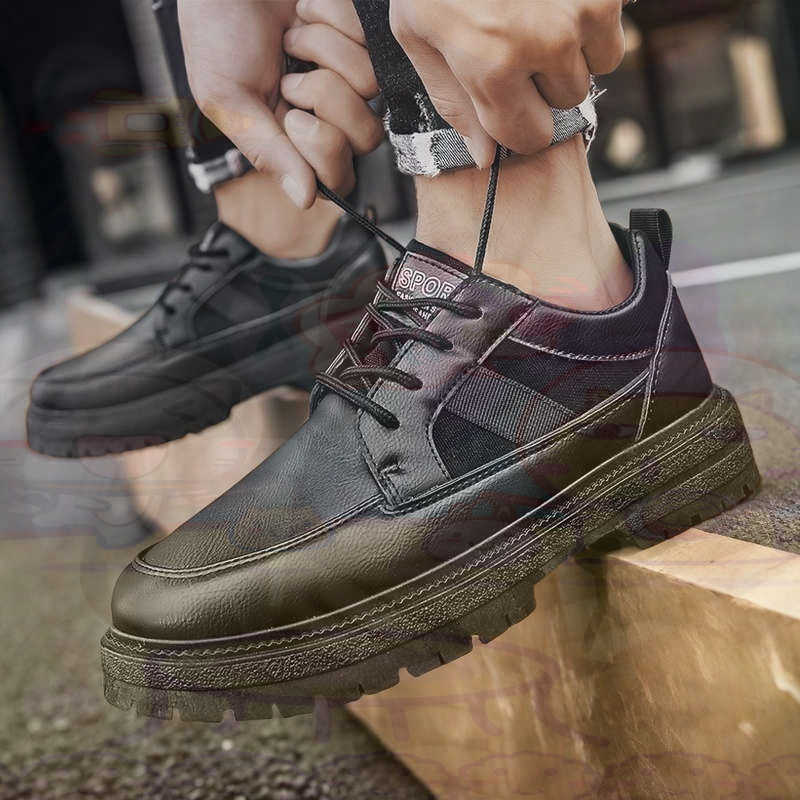 ダーク天然皮革ファッショントレーナーテニスメンズスニーカーフ - Street Fashion In Vietnam のレビューと価格