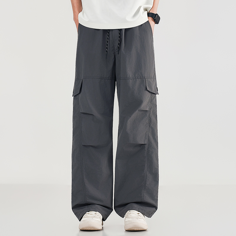 夏のメンズ作業服ワイドレッグパンツ春秋ルーズストリートウェア - Street Fashion Art のレビューと価格