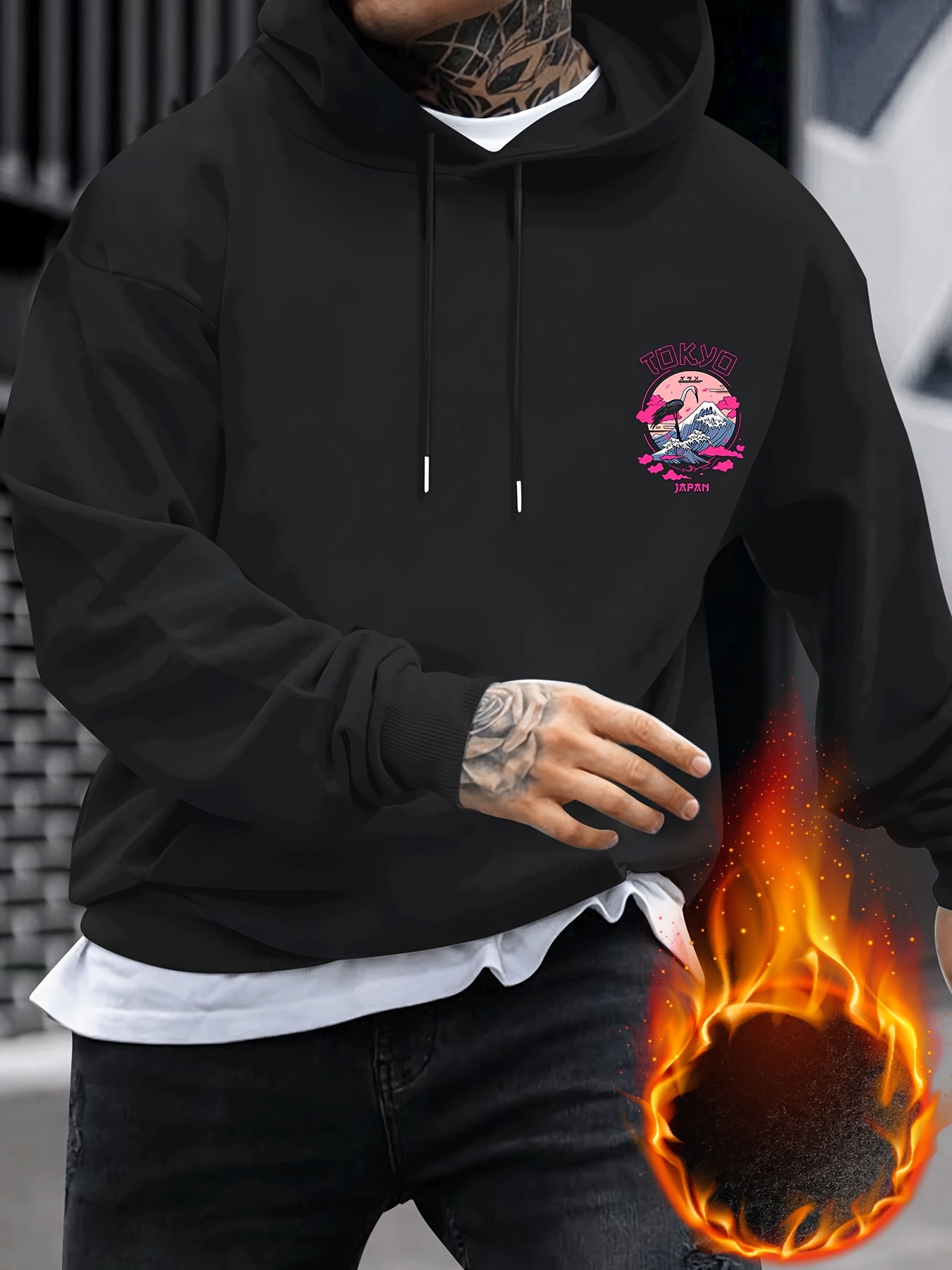 秋冬メンズファッション トーキョードラゴンプリント フーディ - Street Fashion Tokyo のレビューと価格