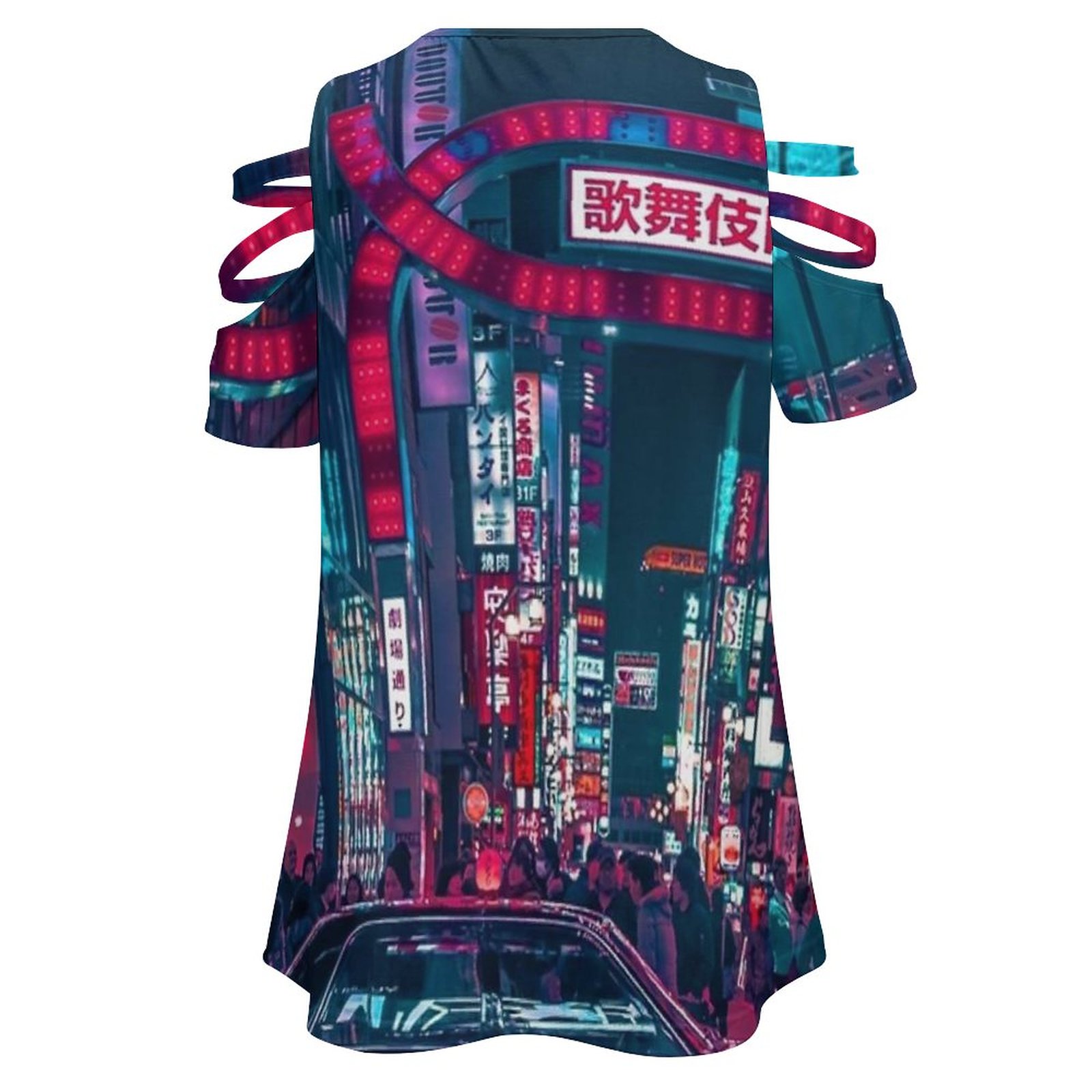 女性用東京ストリートプリントTシャツ,半袖,Vネック,ジッパ - Street Fashion Tokyo のレビューと価格