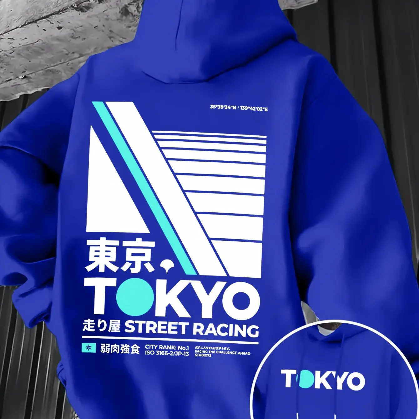 レトロなJDMトーキョーレーシングの両面プリントメンズフーデ - Street Fashion Tokyo のレビューと価格