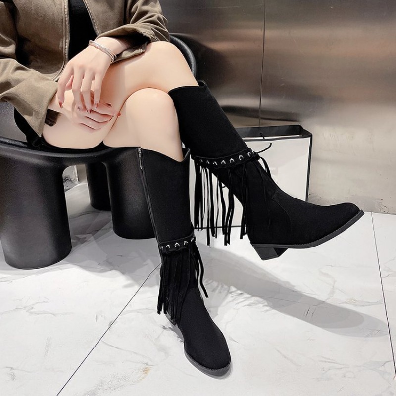 レディースニーブーツ 冬靴 高級デザイナーハイブーツ ポイン - Street Fashion Designers のレビューと価格